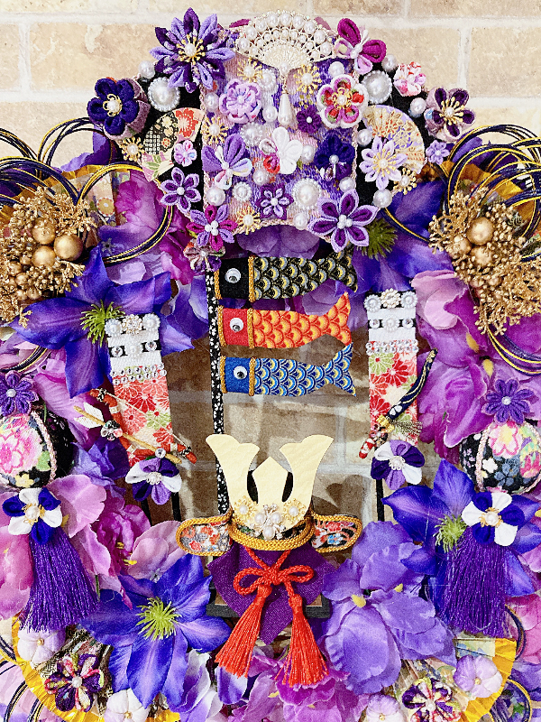 5月人形リース・お正月リース・七五三飾り・りすマスコット・フェルト 