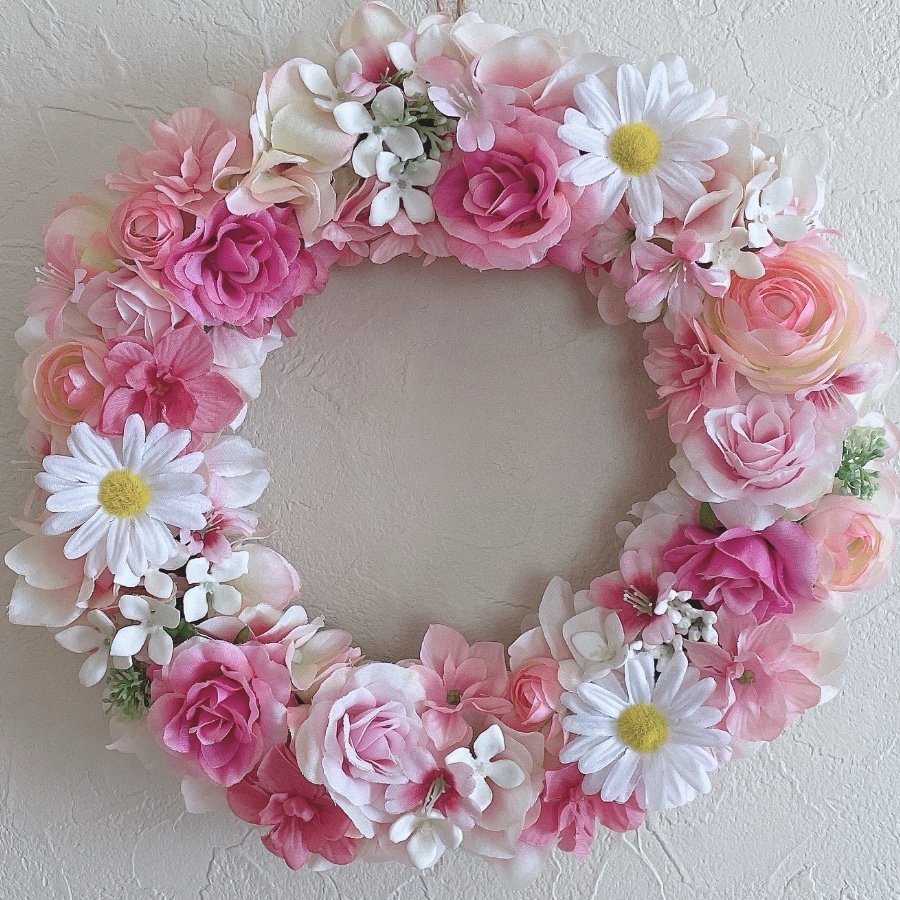 ピンクの花のリース｜Fla-co（フラコ） - フラワーアレンジ作品投稿サイト