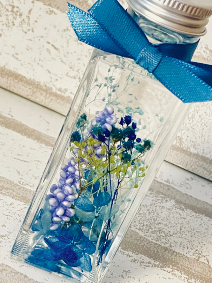 即日☆ハーバリウム瓶(角)100ml アルミ銀キャップ付 - 花材通販はなど